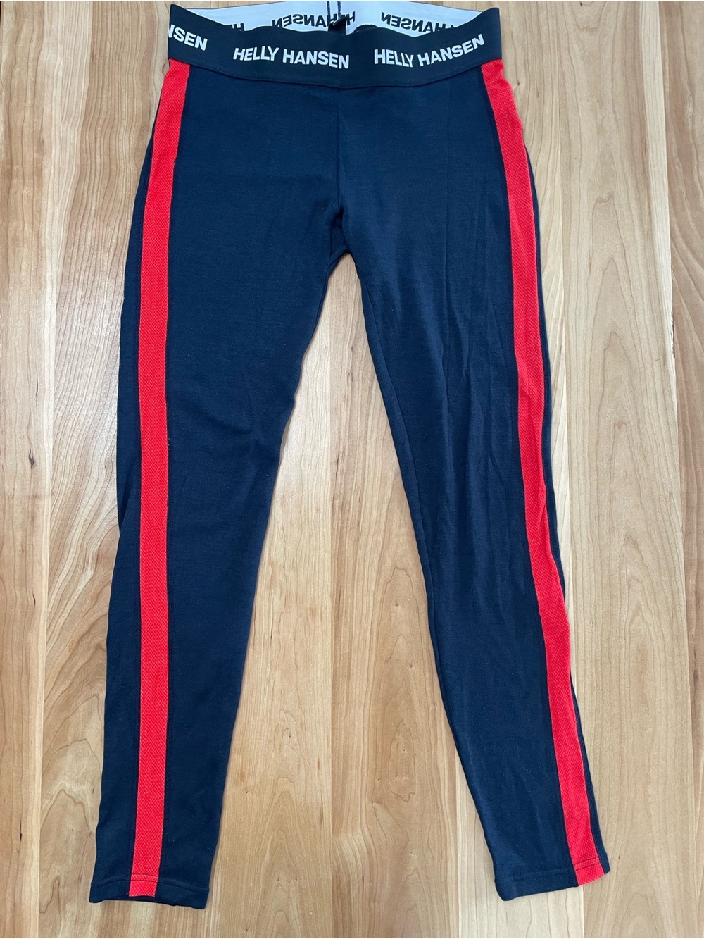 Helly Hansen Women’s XL Lifa Merino Wool Midweight Pant Navy With Red Stripe